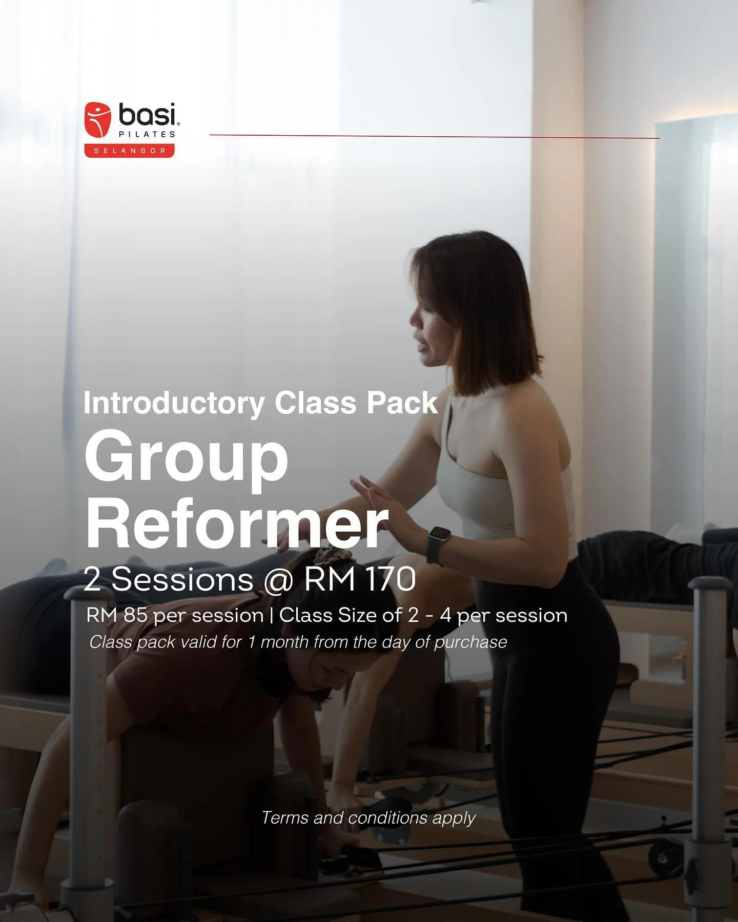 Group reformer pilates class at BASI Pilates studio in KL and Selangor